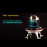 Maxbell UFO Shape Smart Digital Clock Transparent Cover for Desktop Weather Forecast