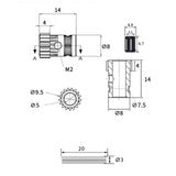 Maxbell 2 Pieces 3D Printer Extruder Gear Spare Part Sturdy Home Drive Extruder Gear