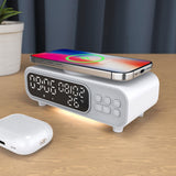 Maxbell Cordless Charger 15W 12/24H Multipurpose Alarm Clock for Adults Bedside Desk