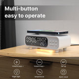 Maxbell Cordless Charger 15W 12/24H Multipurpose Alarm Clock for Adults Bedside Desk