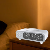 Maxbell Cordless Charger 15W 12/24H Multipurpose Alarm Clock for Adults Bedside Desk