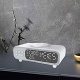 Maxbell Cordless Charger 15W 12/24H Multipurpose Alarm Clock for Adults Bedside Desk