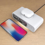 Maxbell Cordless Charger 15W 12/24H Multipurpose Alarm Clock for Adults Bedside Desk