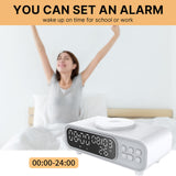 Maxbell Cordless Charger 15W 12/24H Multipurpose Alarm Clock for Adults Bedside Desk