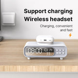 Maxbell Cordless Charger 15W 12/24H Multipurpose Alarm Clock for Adults Bedside Desk