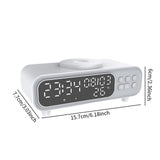 Maxbell Cordless Charger 15W 12/24H Multipurpose Alarm Clock for Adults Bedside Desk