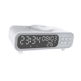Maxbell Cordless Charger 15W 12/24H Multipurpose Alarm Clock for Adults Bedside Desk