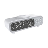 Maxbell Cordless Charger 15W 12/24H Multipurpose Alarm Clock for Adults Bedside Desk