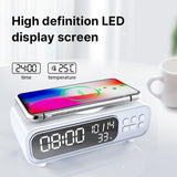 Maxbell Cordless Charger 15W 12/24H Multipurpose Alarm Clock for Adults Bedside Desk
