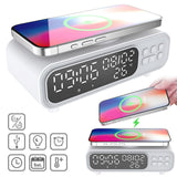 Maxbell Cordless Charger 15W 12/24H Multipurpose Alarm Clock for Adults Bedside Desk