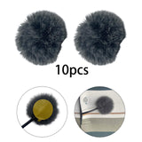 Maxbell 10 Pieces Furry Microphone Wind Muff Furry Wind Covers for Recording Outdoor Dark Gray