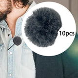 Maxbell 10 Pieces Furry Microphone Wind Muff Furry Wind Covers for Recording Outdoor Dark Gray
