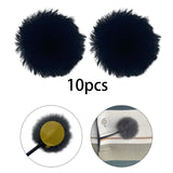Maxbell 10 Pieces Furry Microphone Wind Muff Furry Wind Covers for Recording Outdoor Black