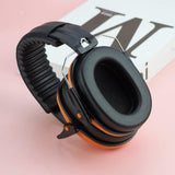 Maxbell Noise Reduction Earmuff Soundproof Ear Muffs for Woodwork Travel Lawn Mowing Orange