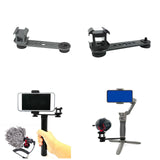 Maxbell Triple Cold Shoe Mount 1/4" Thread 1/4'' Screw Accessories Expansion Bracket Gray