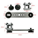 Maxbell Triple Cold Shoe Mount 1/4" Thread 1/4'' Screw Accessories Expansion Bracket Gray