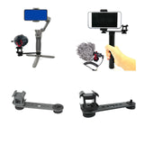 Maxbell Triple Cold Shoe Mount 1/4" Thread 1/4'' Screw Accessories Expansion Bracket Gray