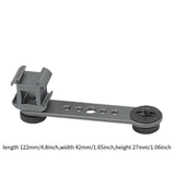 Maxbell Triple Cold Shoe Mount 1/4" Thread 1/4'' Screw Accessories Expansion Bracket Gray