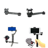 Maxbell Triple Cold Shoe Mount 1/4" Thread 1/4'' Screw Accessories Expansion Bracket Gray