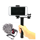 Maxbell Triple Cold Shoe Mount 1/4" Thread 1/4'' Screw Accessories Expansion Bracket Black