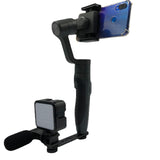 Maxbell Triple Cold Shoe Mount 1/4" Thread 1/4'' Screw Accessories Expansion Bracket Black