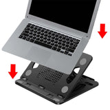 Maxbell Laptop Stand Base Folded Adjustable 8 Positions for Desk Bedroom Living Room Black