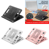 Maxbell Laptop Stand Base Folded Adjustable 8 Positions for Desk Bedroom Living Room Black