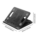 Maxbell Laptop Stand Base Folded Adjustable 8 Positions for Desk Bedroom Living Room Black
