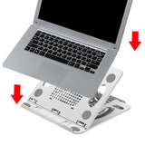 Maxbell Laptop Stand Base Folded Adjustable 8 Positions for Desk Bedroom Living Room White