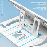 Maxbell Laptop Stand Base Folded Adjustable 8 Positions for Desk Bedroom Living Room White
