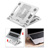 Maxbell Laptop Stand Base Folded Adjustable 8 Positions for Desk Bedroom Living Room White