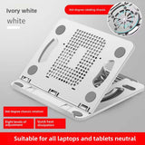 Maxbell Laptop Stand Base Folded Adjustable 8 Positions for Desk Bedroom Living Room White