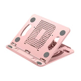Maxbell Laptop Stand Base Folded Adjustable 8 Positions for Desk Bedroom Living Room Pink