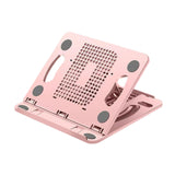 Maxbell Laptop Stand Base Folded Adjustable 8 Positions for Desk Bedroom Living Room Pink