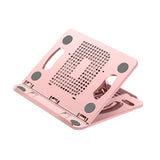 Maxbell Laptop Stand Base Folded Adjustable 8 Positions for Desk Bedroom Living Room Pink