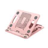 Maxbell Laptop Stand Base Folded Adjustable 8 Positions for Desk Bedroom Living Room Pink
