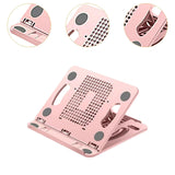Maxbell Laptop Stand Base Folded Adjustable 8 Positions for Desk Bedroom Living Room Pink