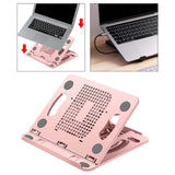 Maxbell Laptop Stand Base Folded Adjustable 8 Positions for Desk Bedroom Living Room Pink
