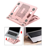 Maxbell Laptop Stand Base Folded Adjustable 8 Positions for Desk Bedroom Living Room Pink