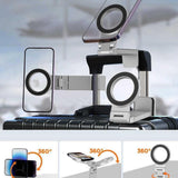Maxbell Magnetic Desktop Phone Holder Phone Mount for Kitchen Business Trips Driving Silver