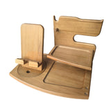 Maxbell Wood Phone Docking Station Travel Wooden Bedside Watch Stand for Dad Men Him