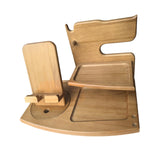 Maxbell Wood Phone Docking Station Travel Wooden Bedside Watch Stand for Dad Men Him