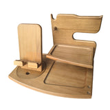 Maxbell Wood Phone Docking Station Travel Wooden Bedside Watch Stand for Dad Men Him
