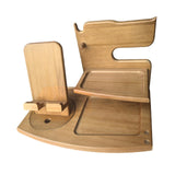 Maxbell Wood Phone Docking Station Travel Wooden Bedside Watch Stand for Dad Men Him