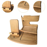 Maxbell Wood Phone Docking Station Travel Wooden Bedside Watch Stand for Dad Men Him