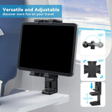 Maxbell 360 Rotation Tablet Clamp Mount Stand Cellphone Clamp for Airplane Traveling
