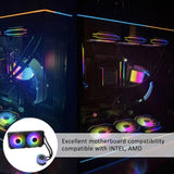 Maxbell Water Cooling Radiator Silent RGB Fan for Home Playing Game Desktop Computer