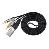 Maxbell XLR Male to 2 RCA Male Audio Cable Convenient Y Splitter Cable for Mixer Mic