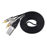 Maxbell XLR Male to 2 RCA Male Audio Cable Convenient Y Splitter Cable for Mixer Mic