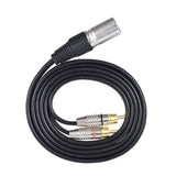 Maxbell XLR Male to 2 RCA Male Audio Cable Convenient Y Splitter Cable for Mixer Mic